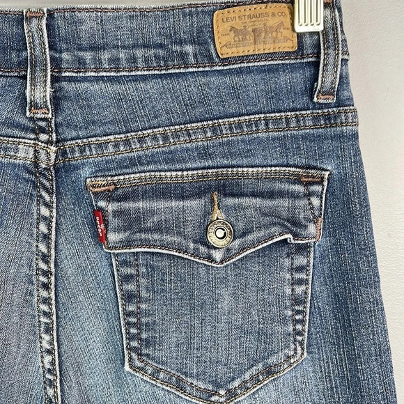 LEVIS 512 Perfectly Slimming Button Flap Bootcut Jeans Blue Light-wash Size 8 - Picture 5 of 12